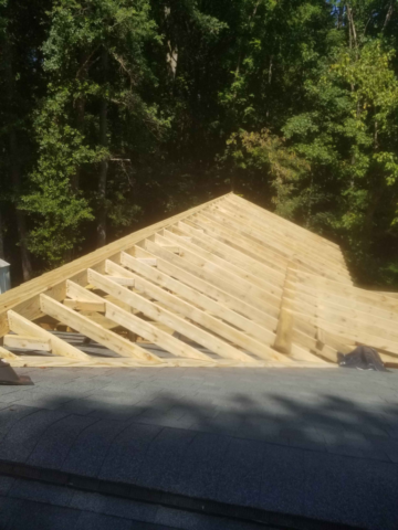 roof framing rafters ridge board attached to existing roof home addition