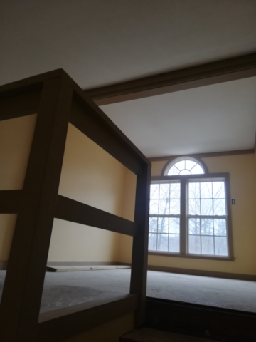 upstairs renovation new drywall ceilings and wood trim