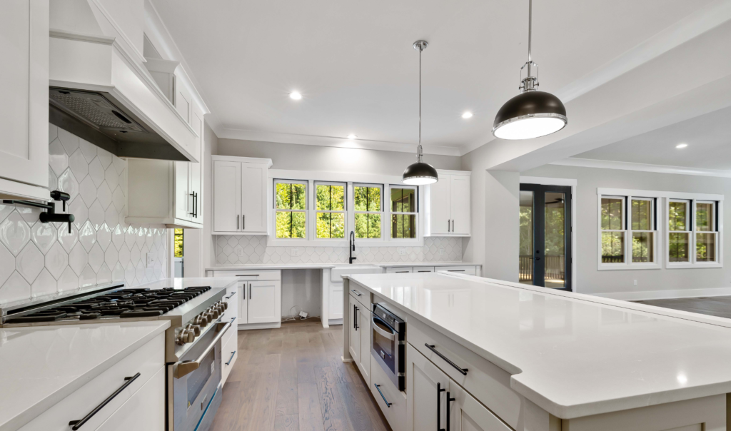 white kitchen white countertops